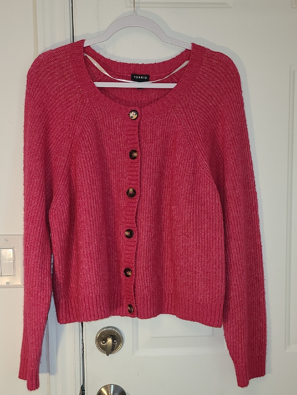 torrid Bright Pink Button-Front Knit Cardigan Size 3